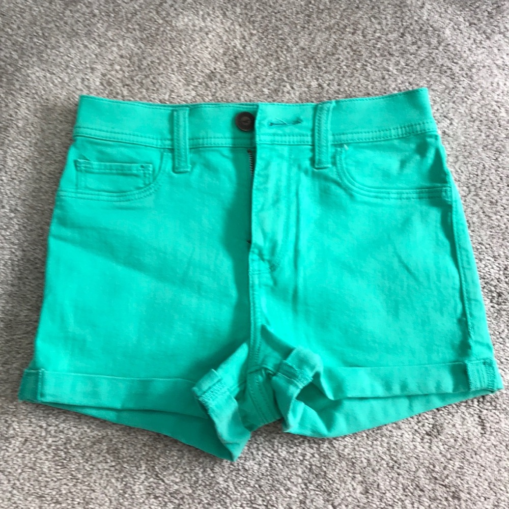 High Rise Turquoise Hollister Shorts, Size 0